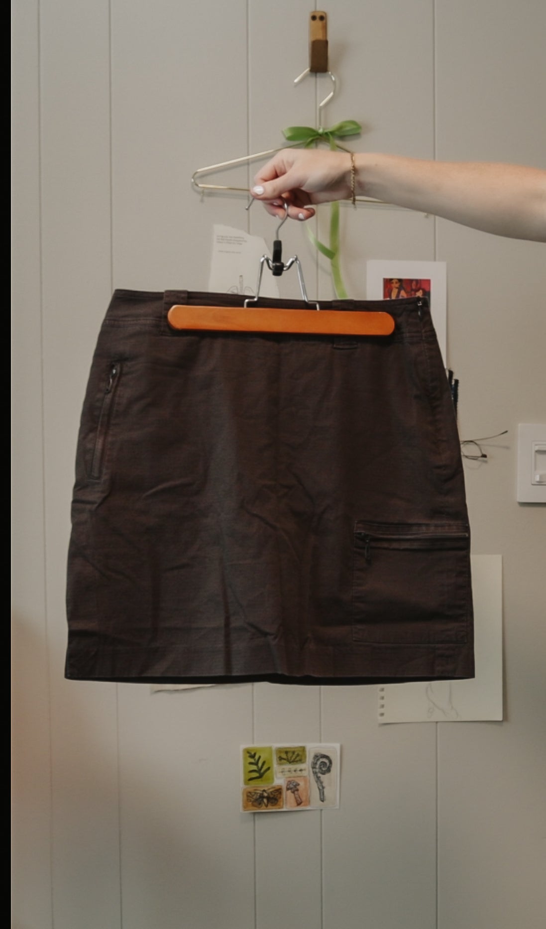 Brown Cargo Skirt