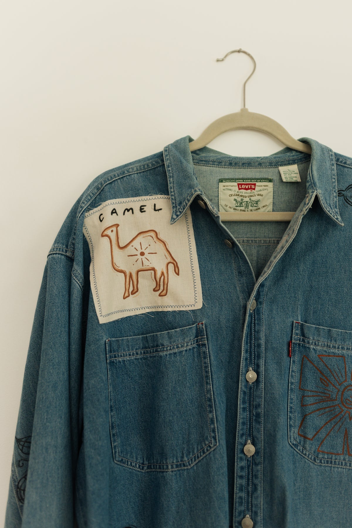 Patched & Painted Button Up - Earth In outlines