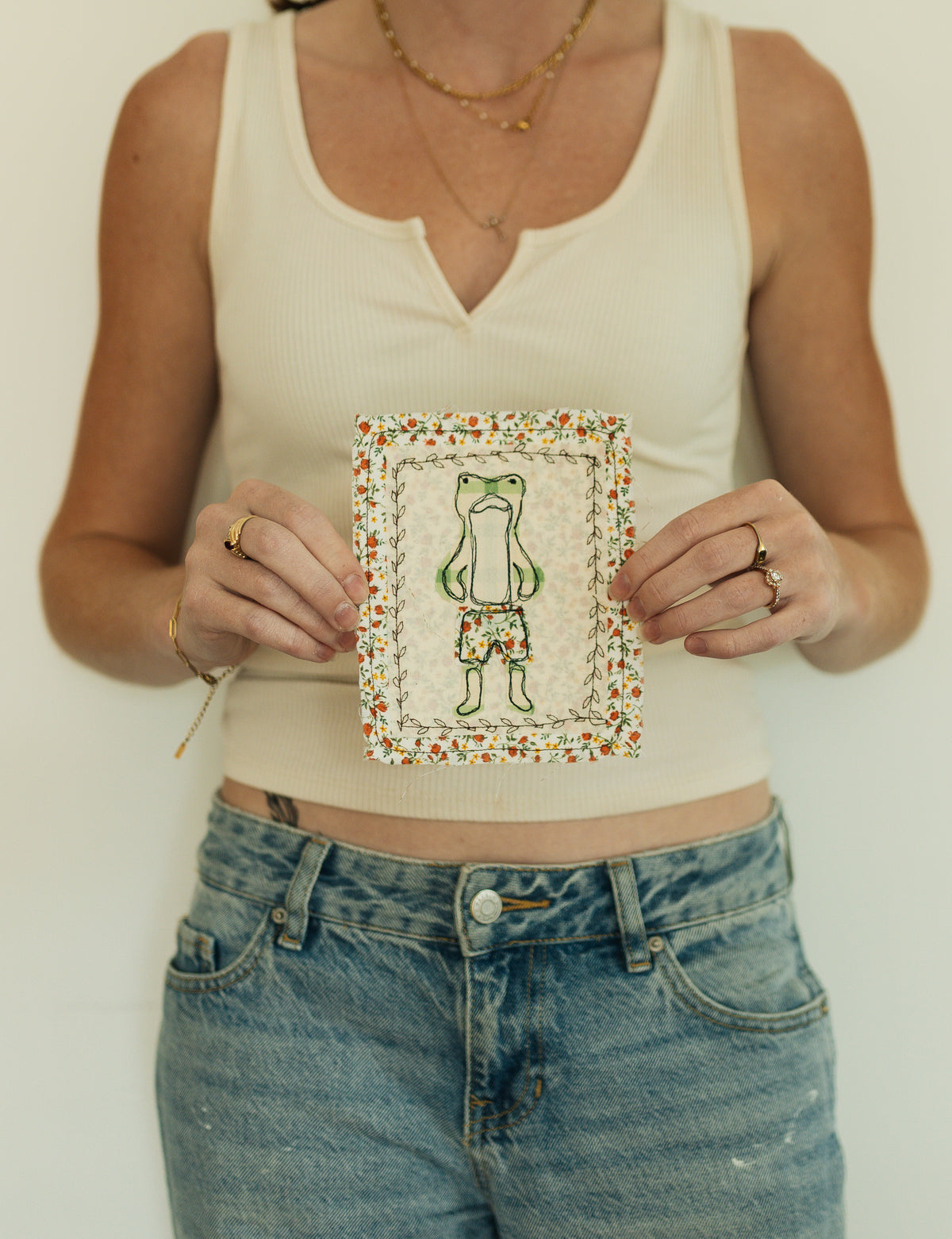 Orange Floral Frog in Boxers Patch