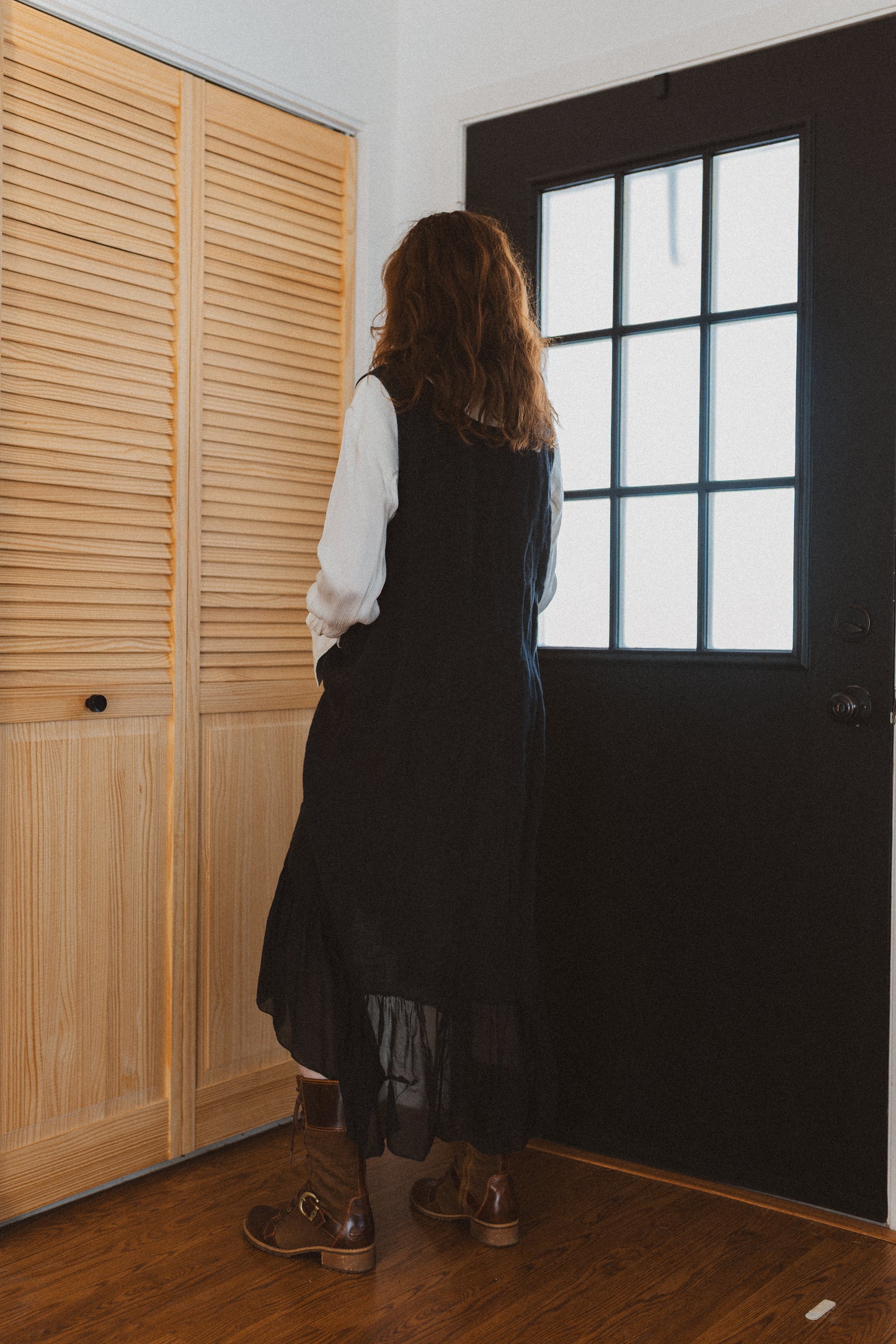 Cowgirl linen black dress