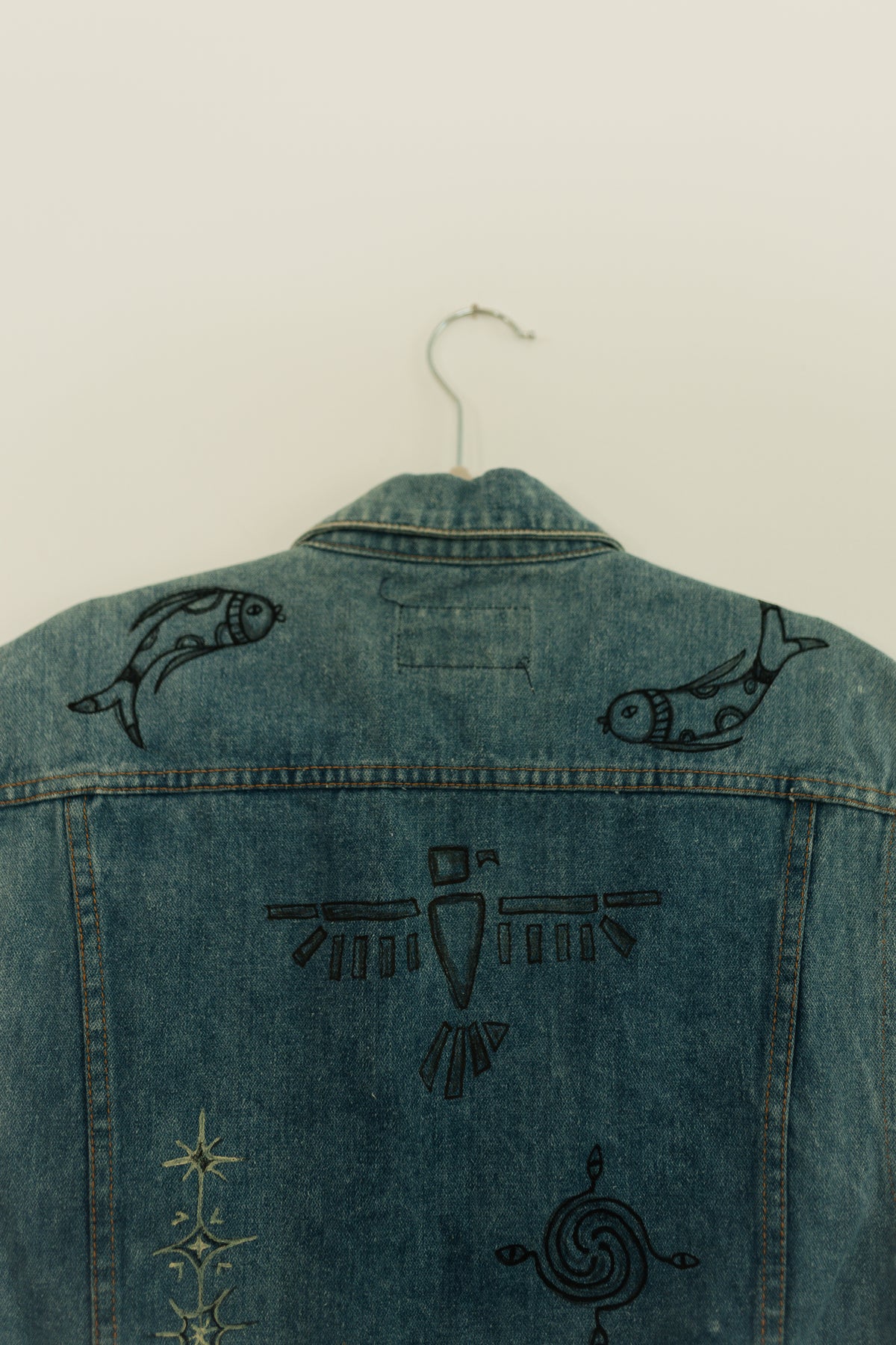 Denim Vest - Earth in outlines