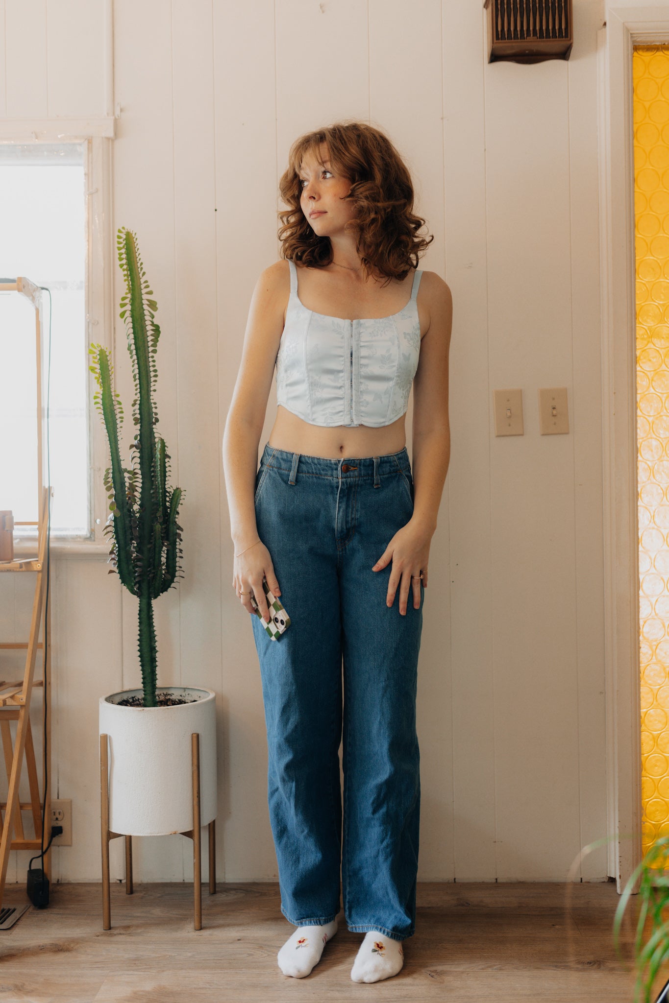 Blue Butterfly Corset Top