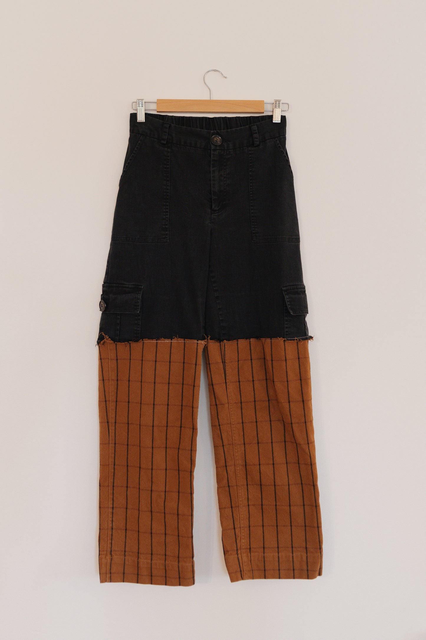 Reworked plaid & black pants