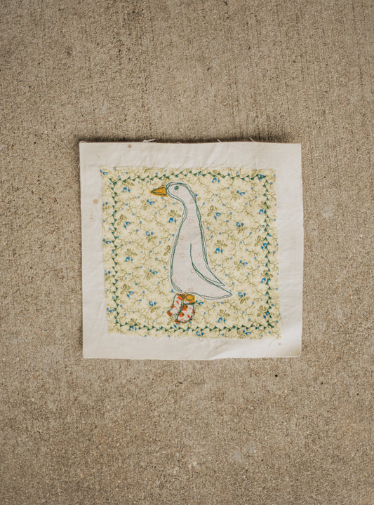 Goose in orange flower boots patch