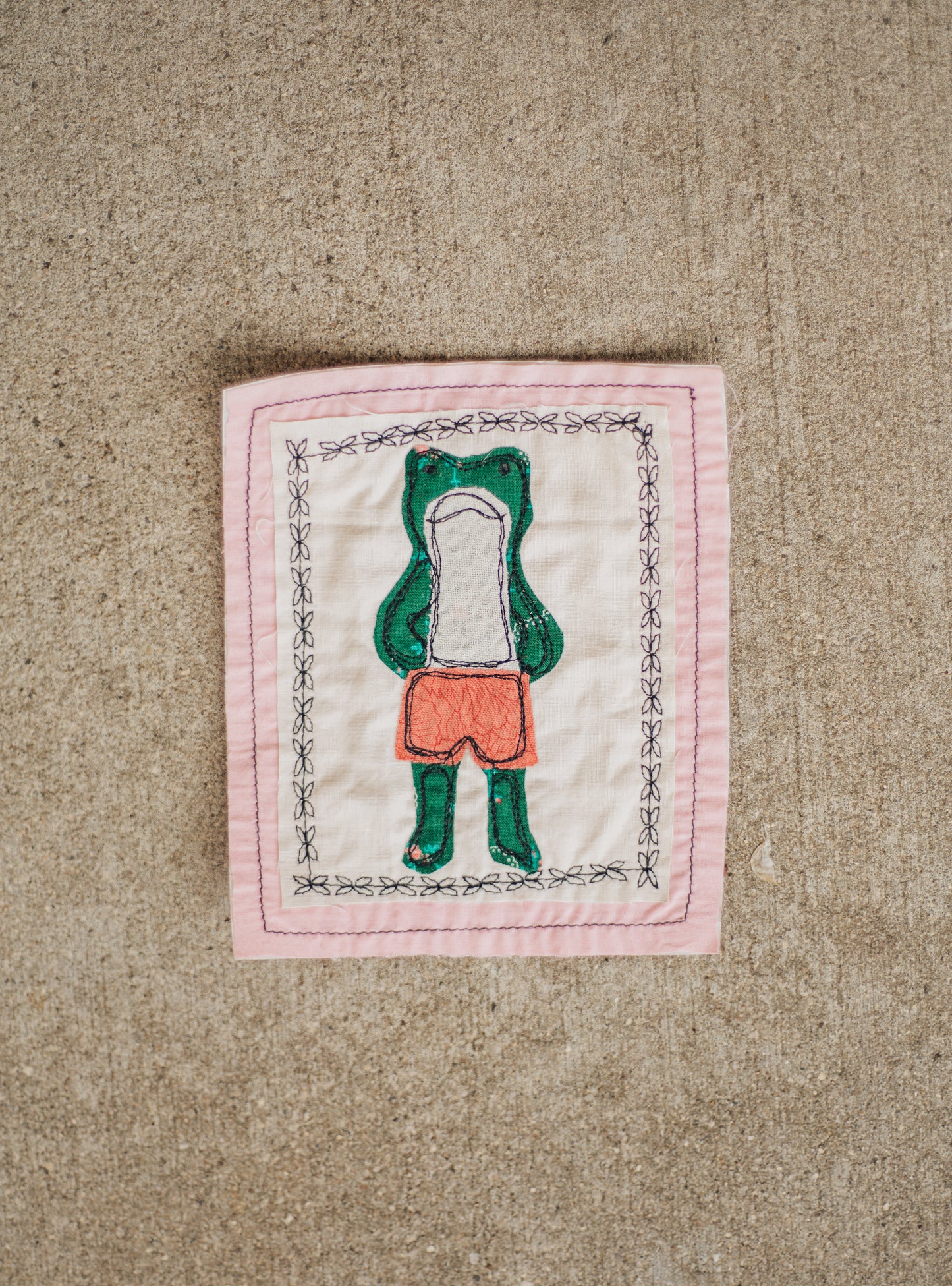 Frog in pink boxers patch