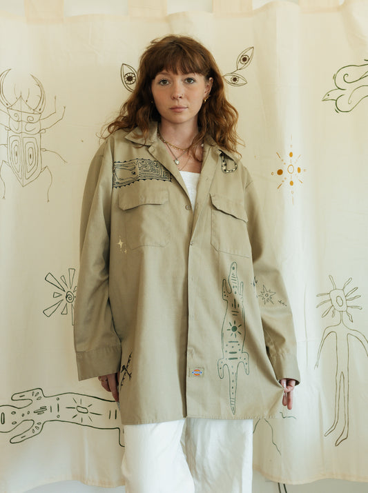 Dickies Button up - Earth in Outlines