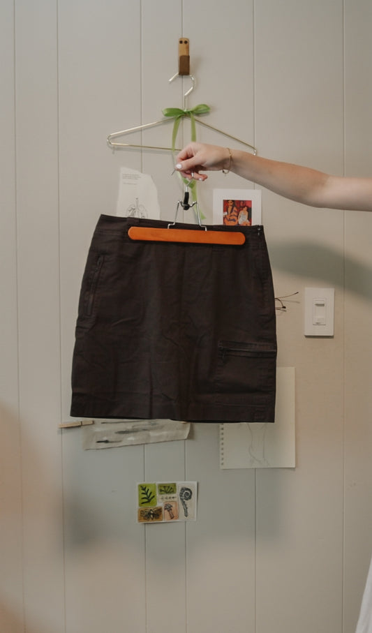 Brown Cargo Skirt