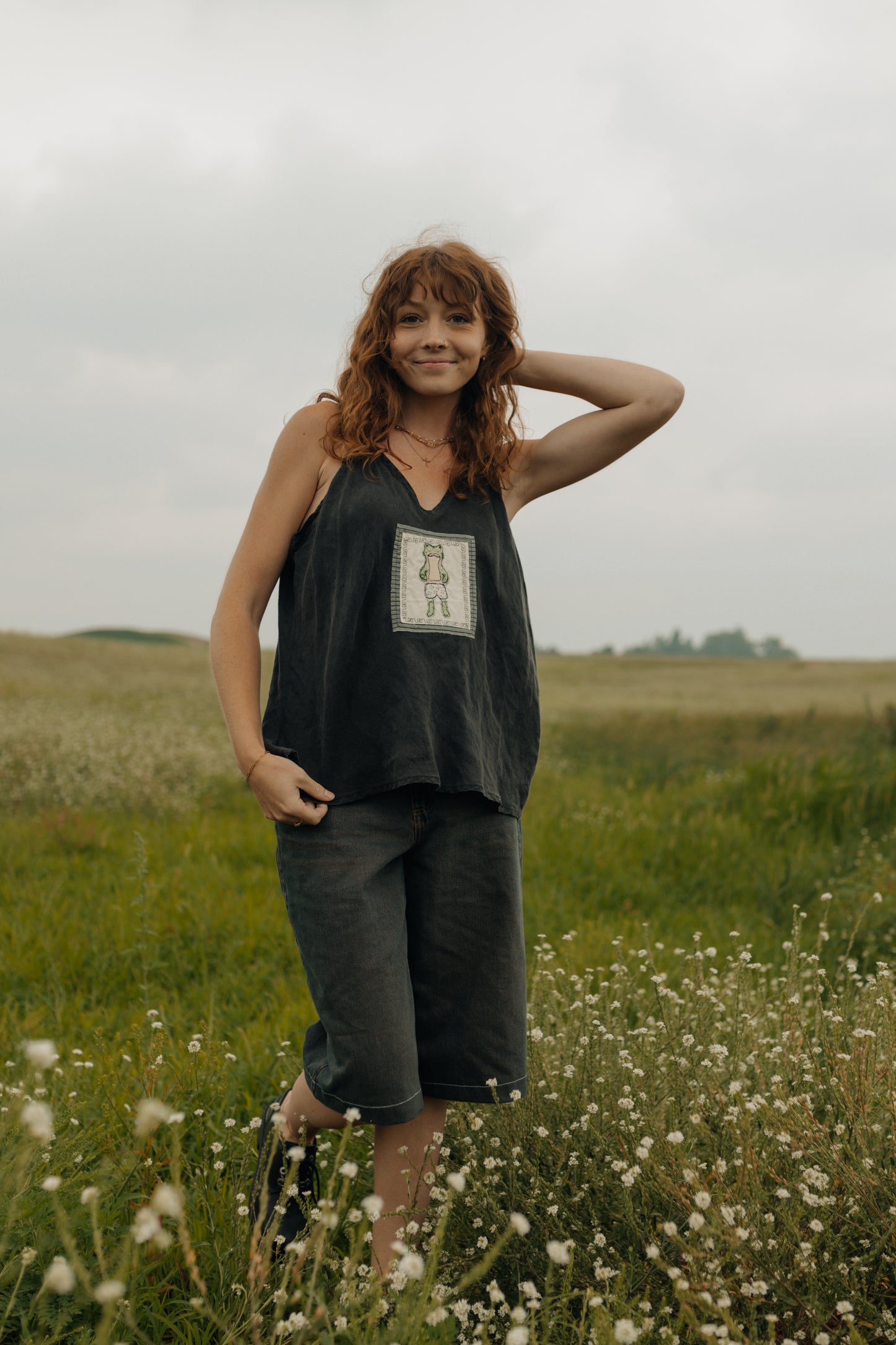 Frog patched tank top