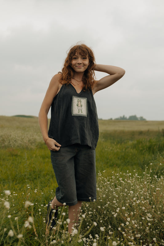 Frog patched tank top