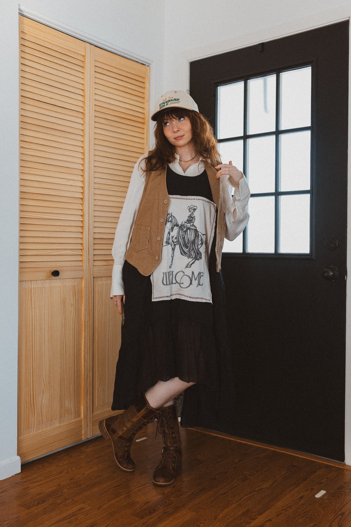 Cowgirl linen black dress