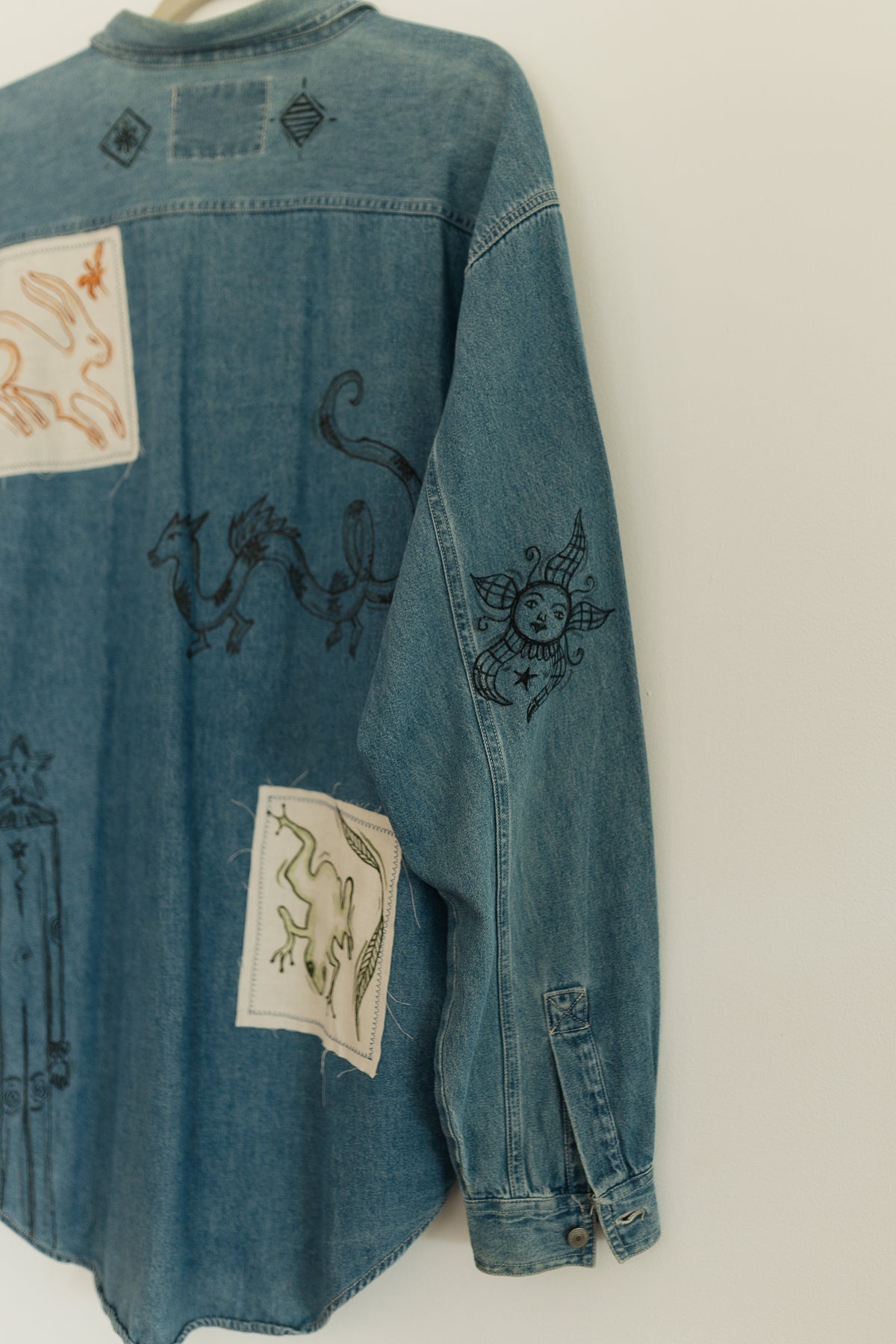 Patched & Painted Button Up - Earth In outlines