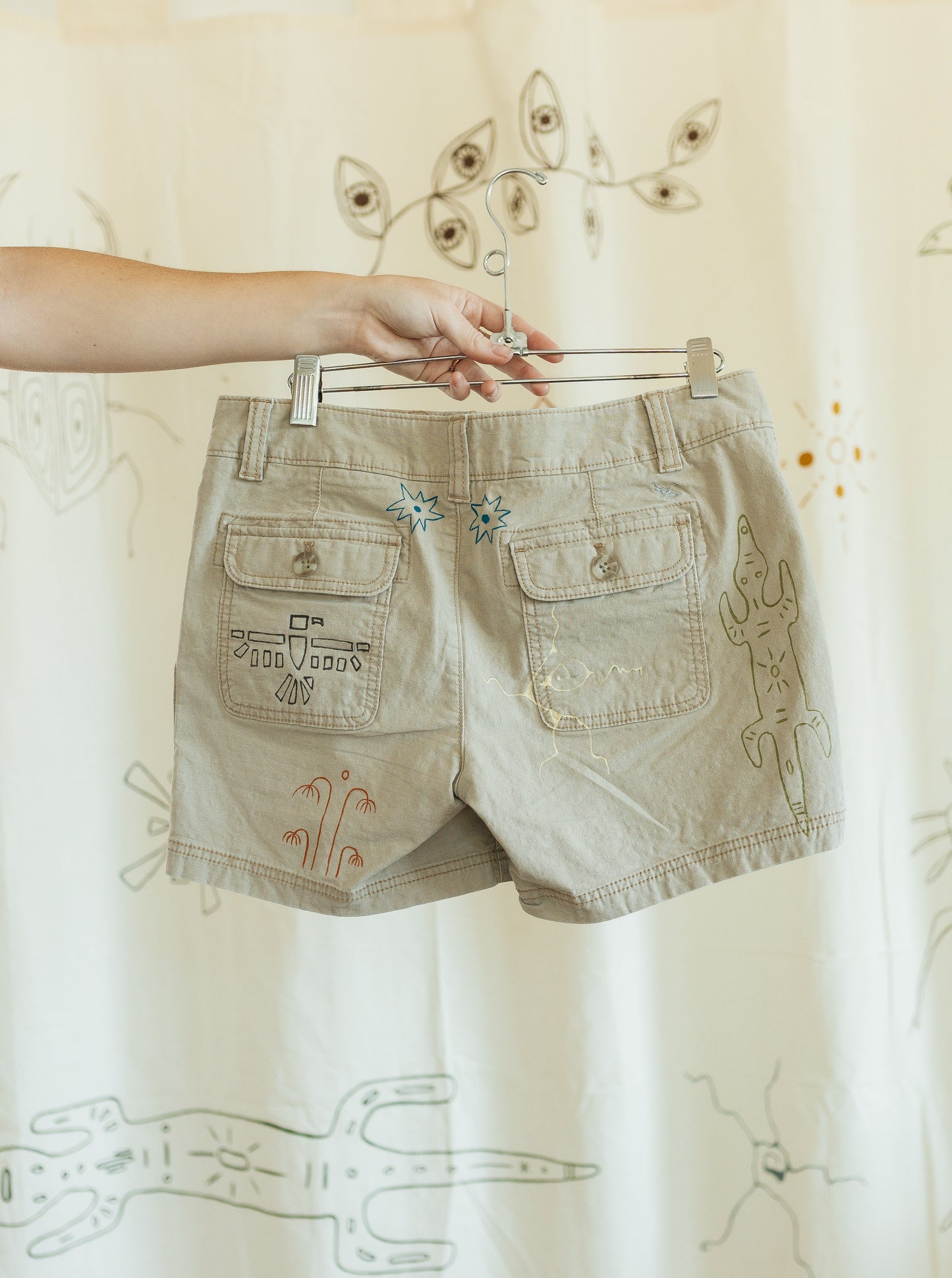 Tan shorts - Earth in outlines