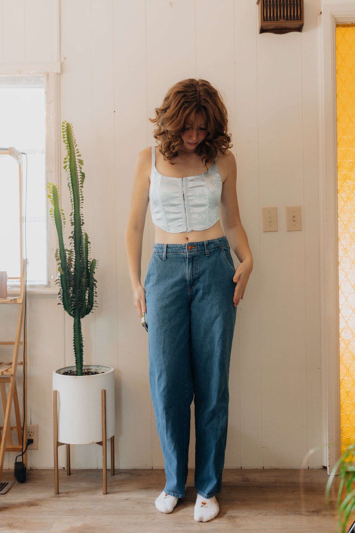 Blue Butterfly Corset Top