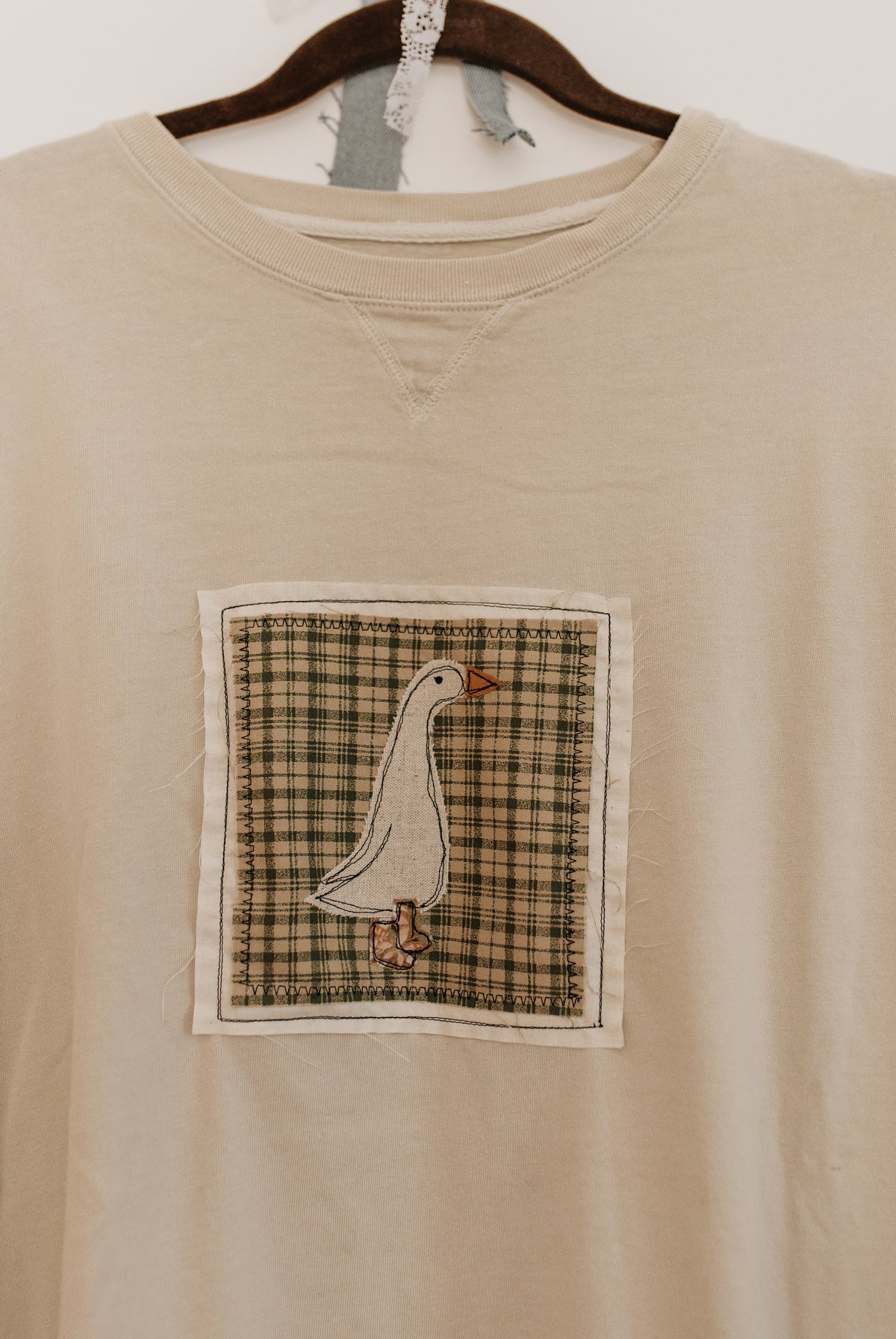 Goose Patched Cream Long Sleeve
