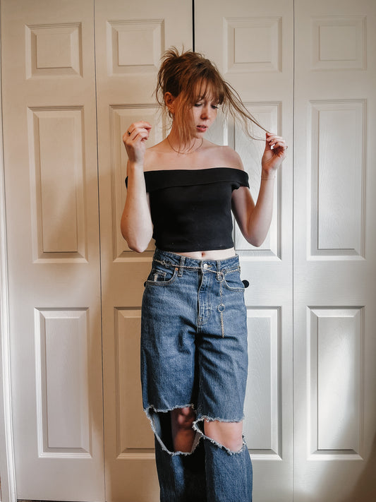 Black off the shoulder top!