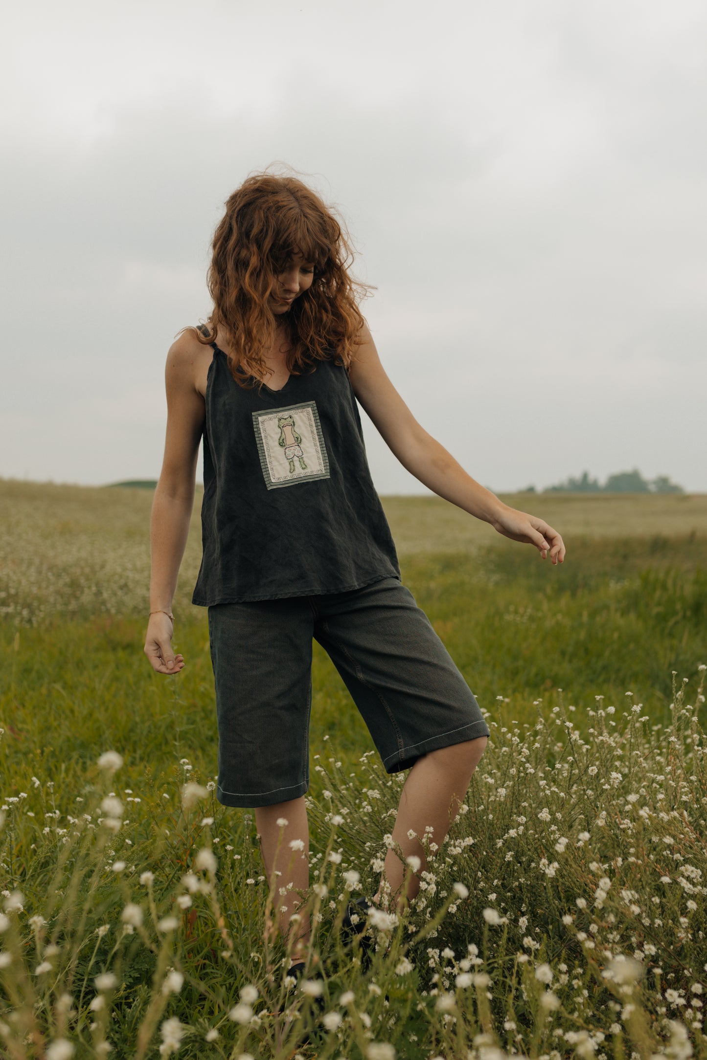 Frog patched tank top