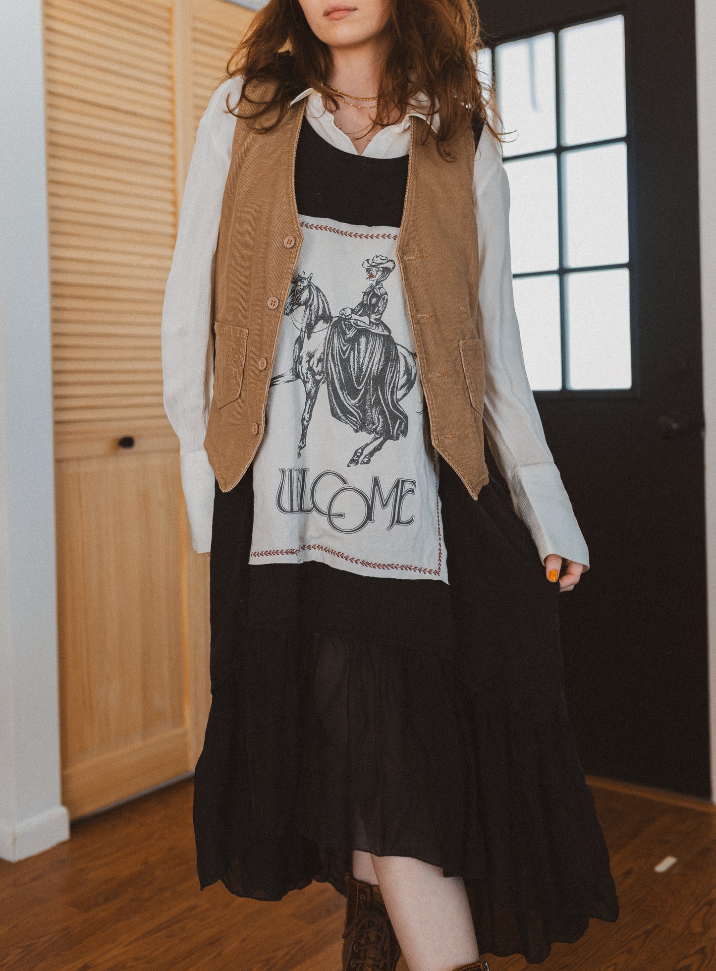 Cowgirl linen black dress