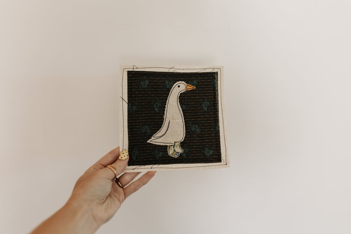 A Goose in Green Leaf Boots Patch