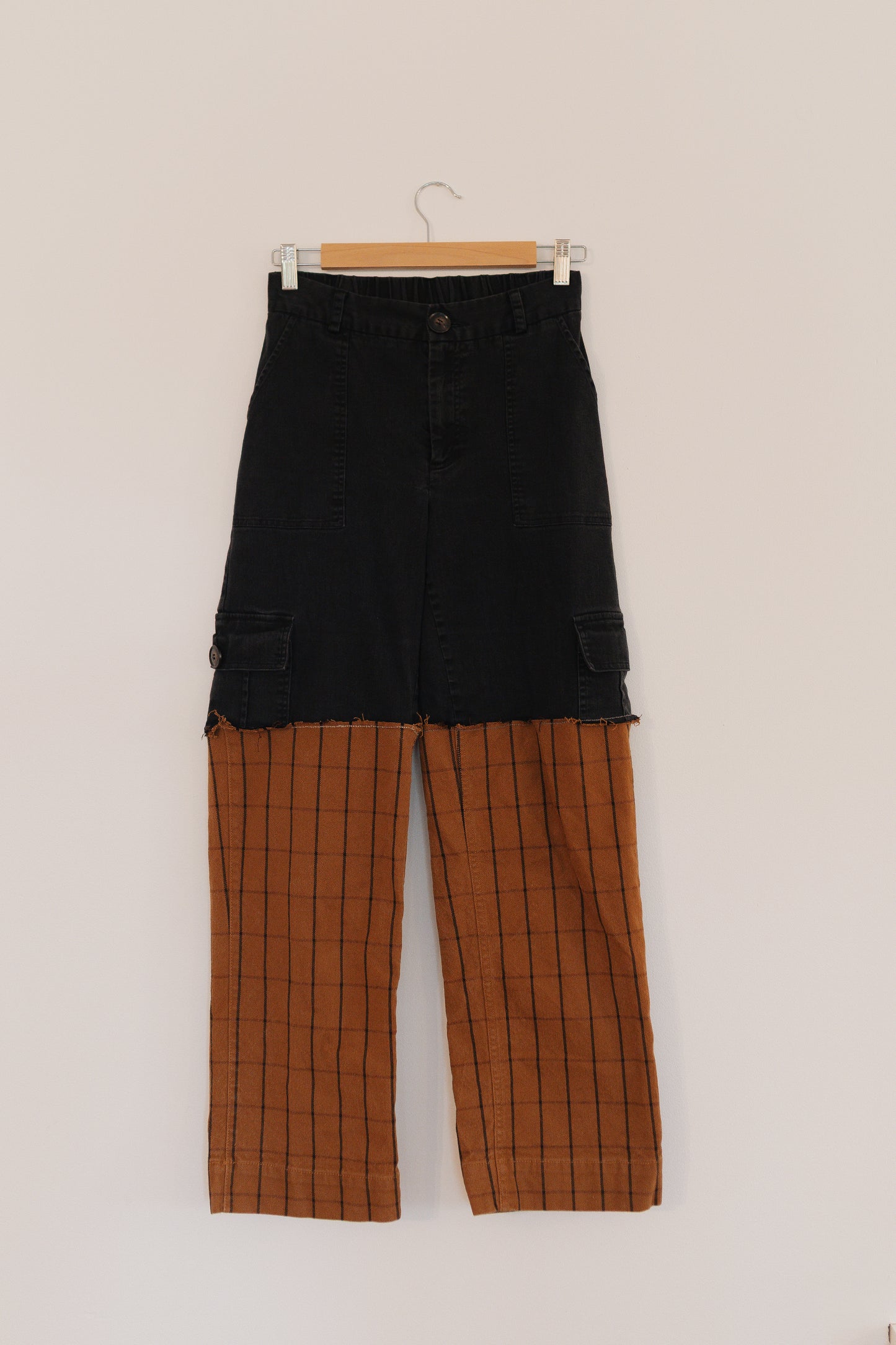 Reworked plaid & black pants