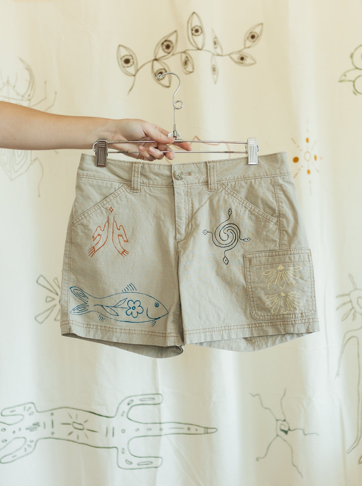 Tan shorts - Earth in outlines