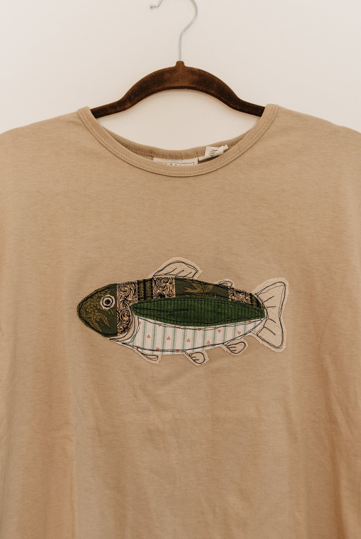 Fish Patched Tan Tee