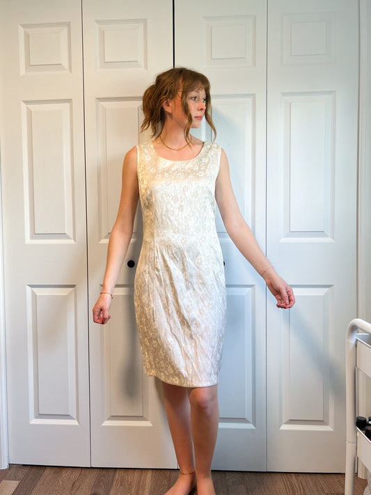 Silk White Floral Dress