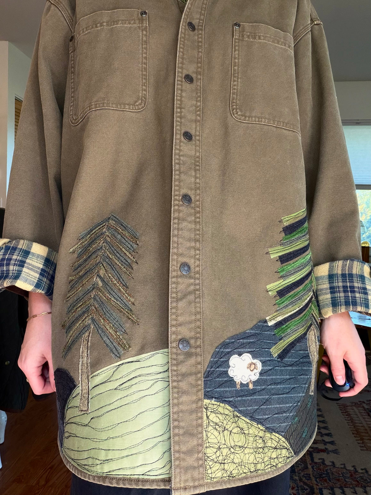 Pine tree & sheep jacket