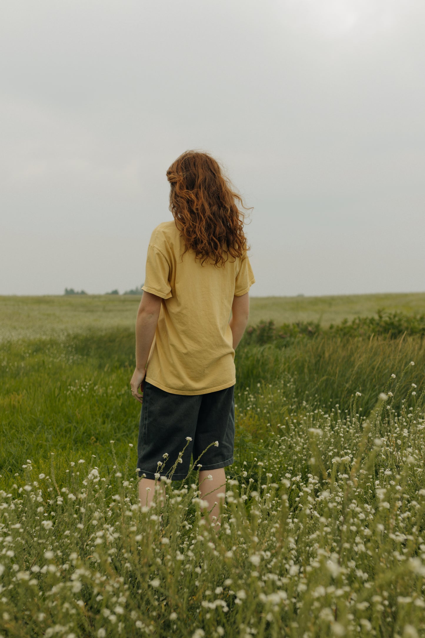 Goose patched yellow tee