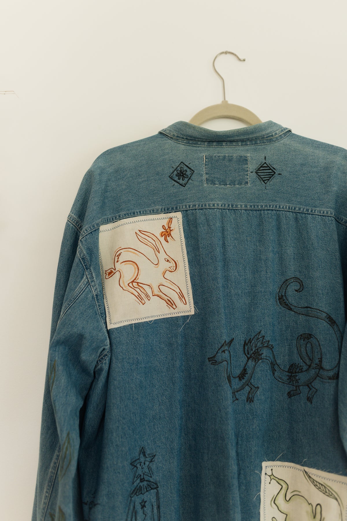 Patched & Painted Button Up - Earth In outlines