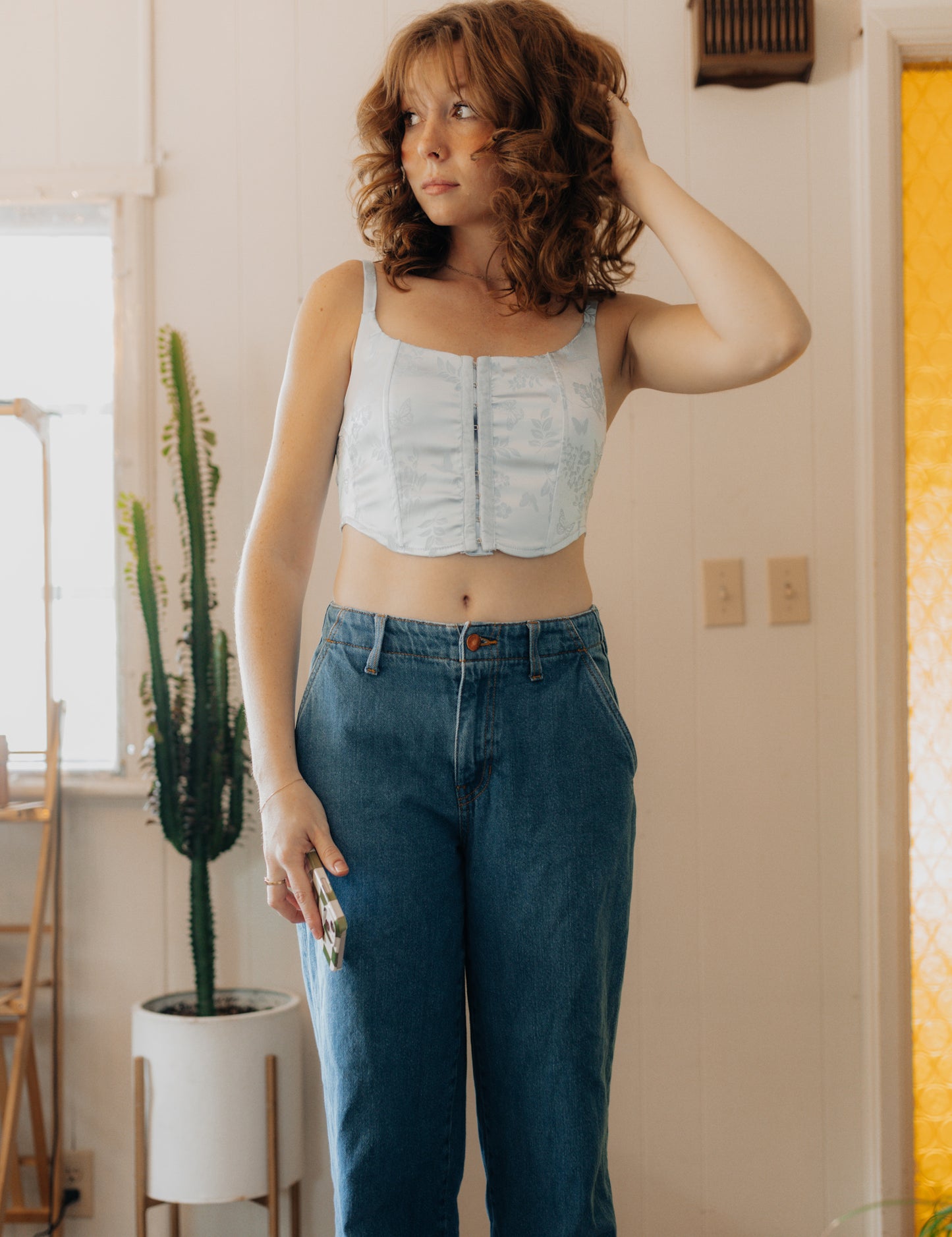 Blue Butterfly Corset Top