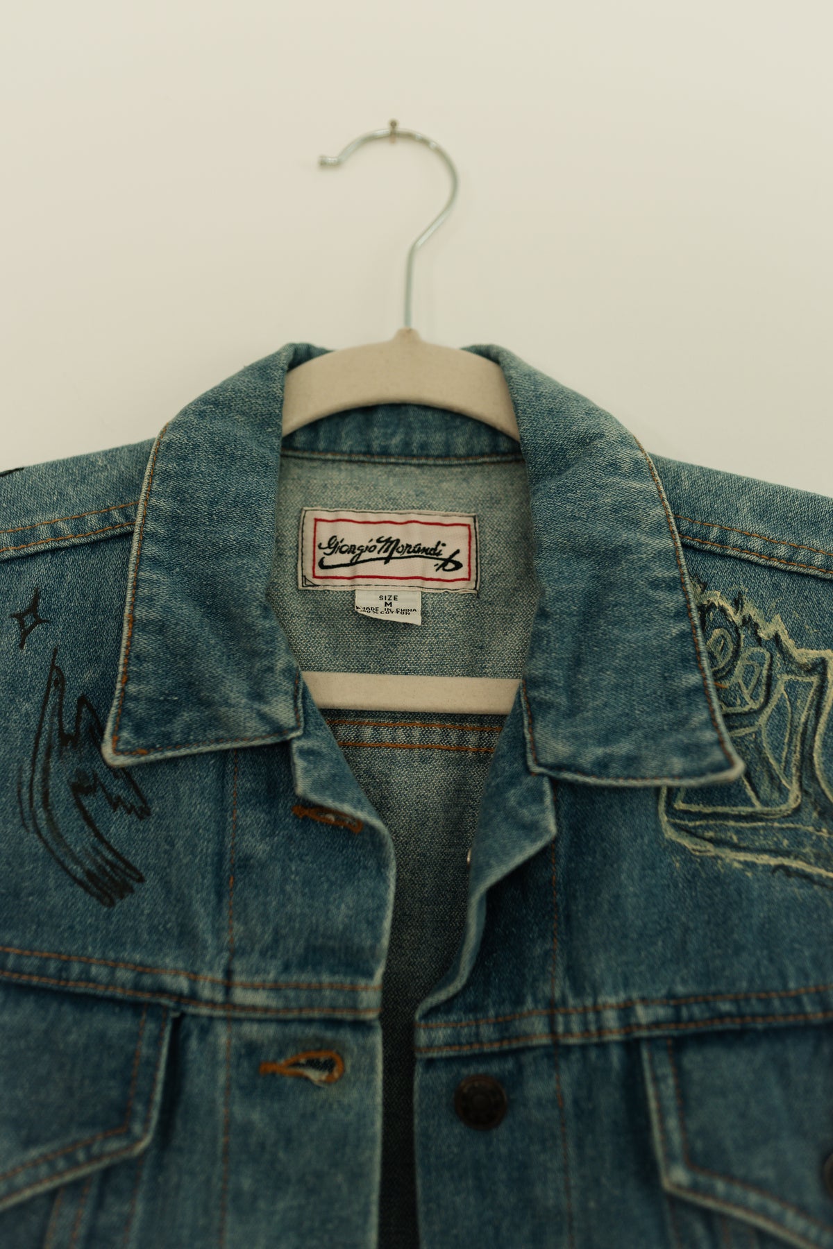 Denim Vest - Earth in outlines