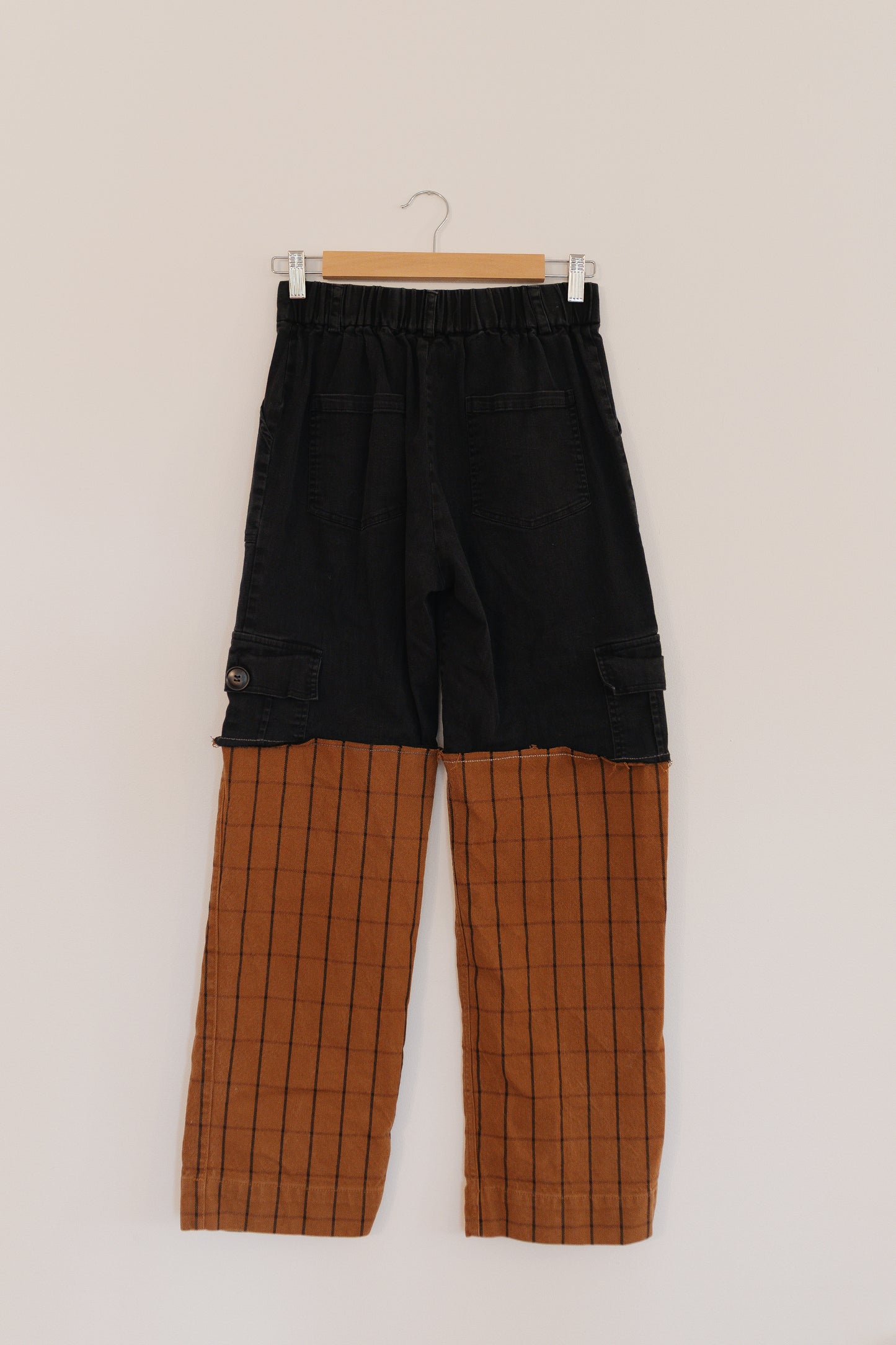 Reworked plaid & black pants