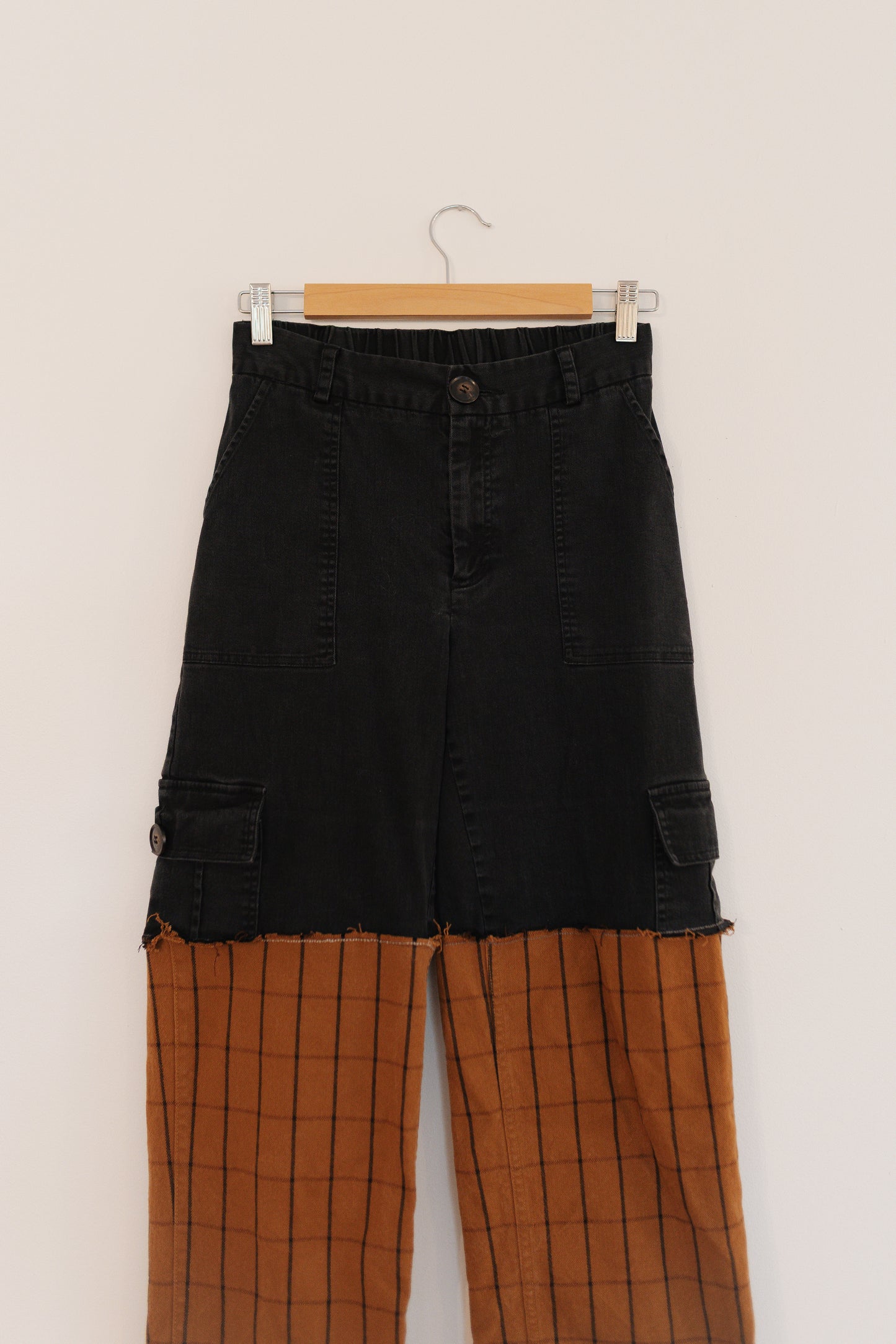 Reworked plaid & black pants