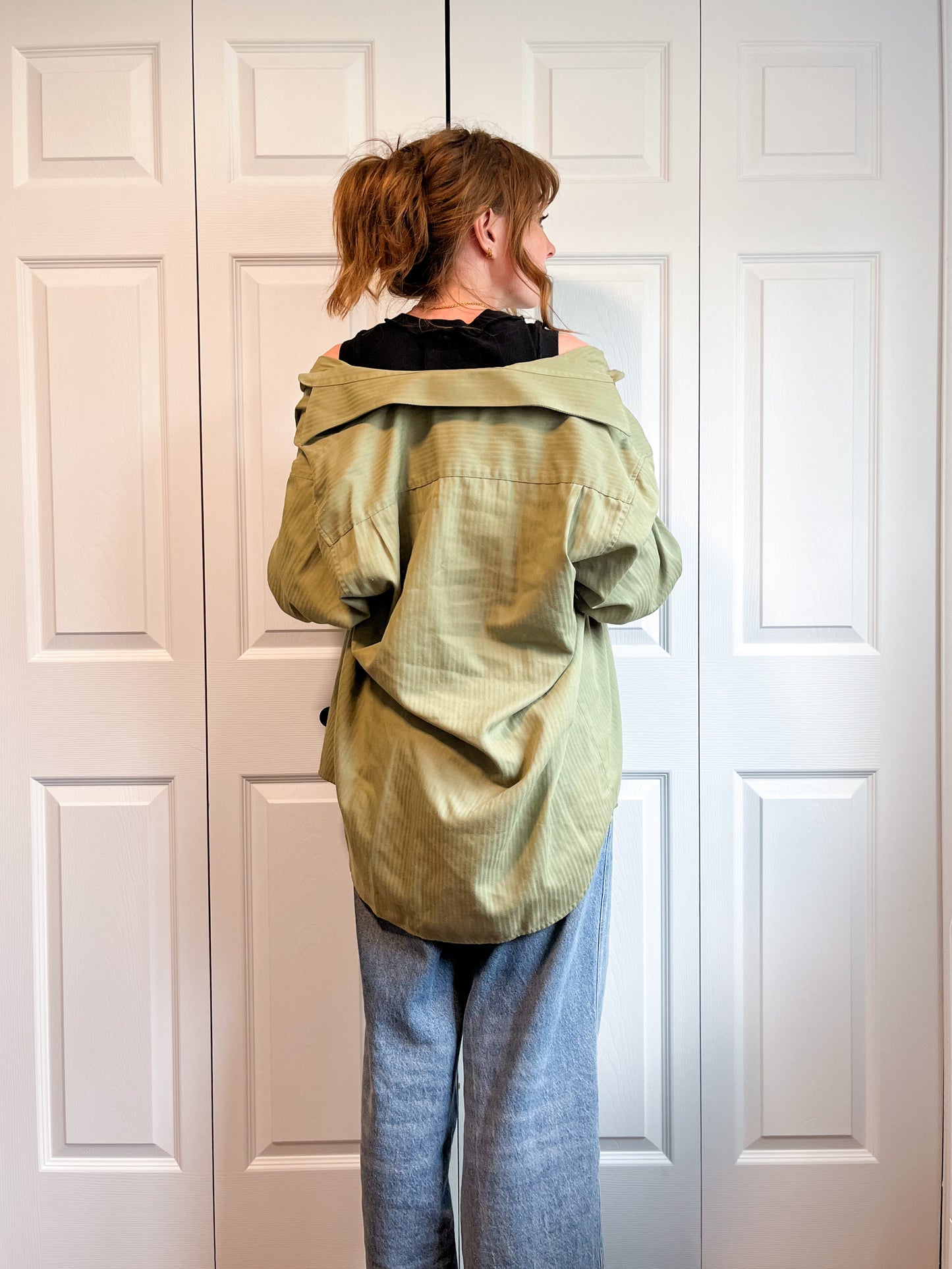 Green Button Up