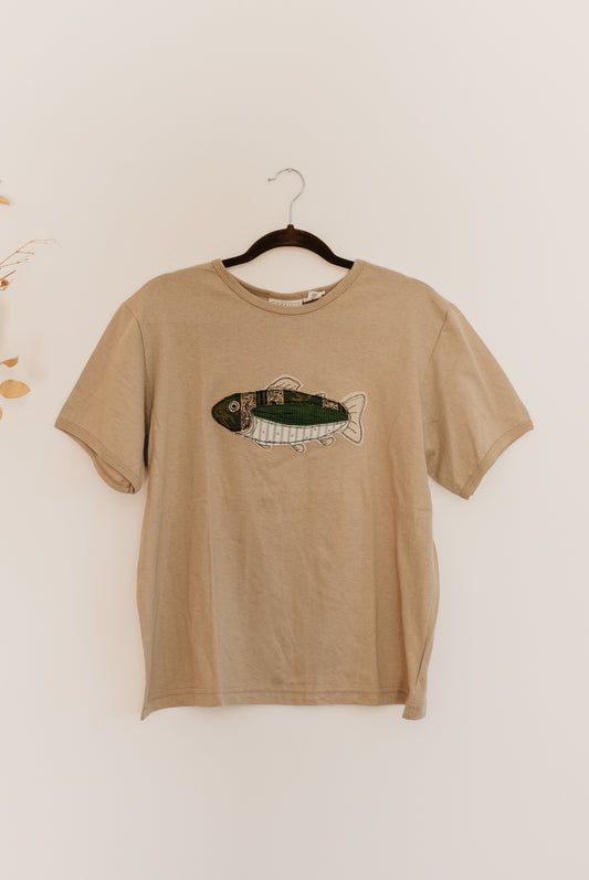 Fish Patched Tan Tee