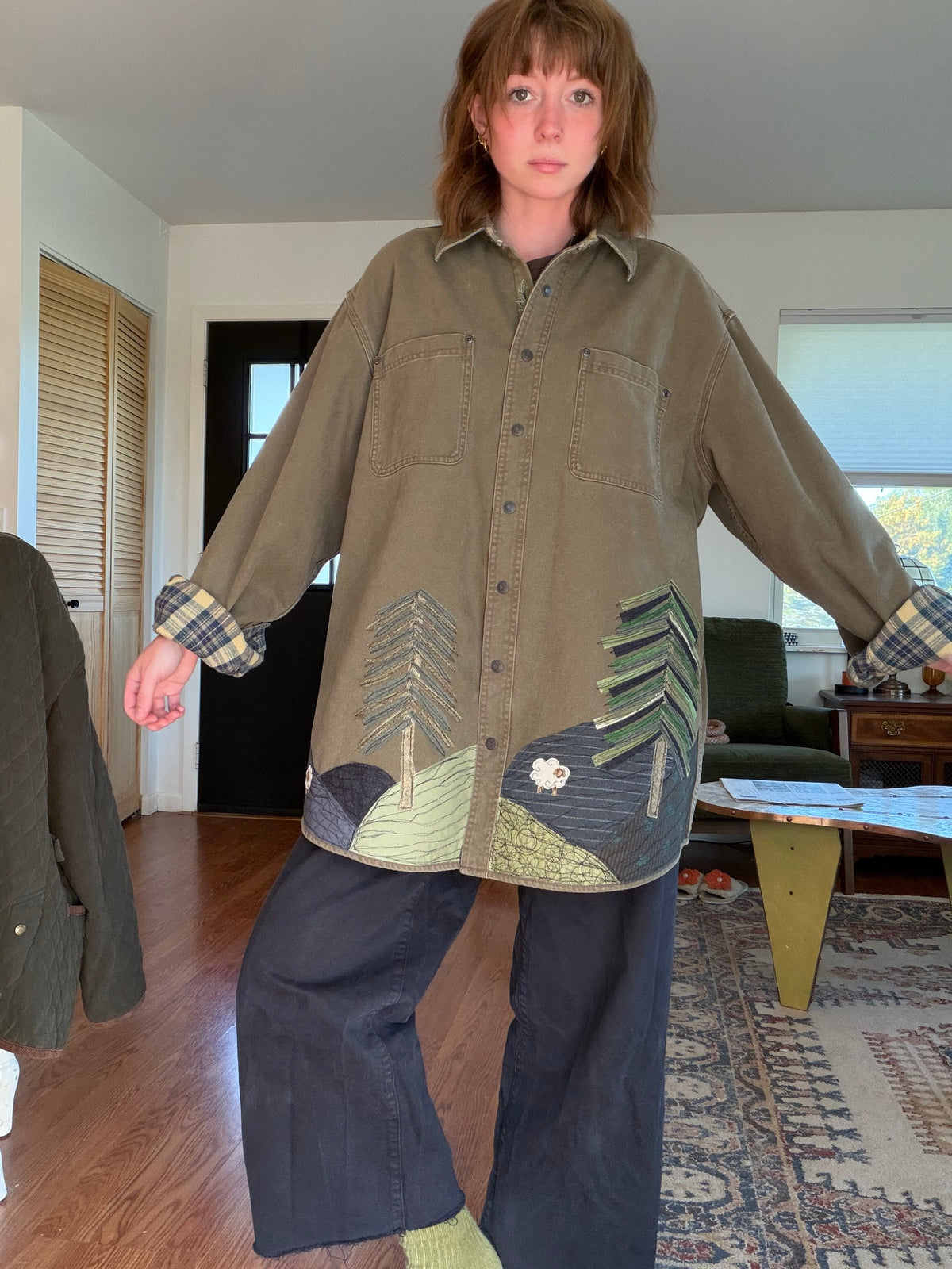 Pine tree & sheep jacket