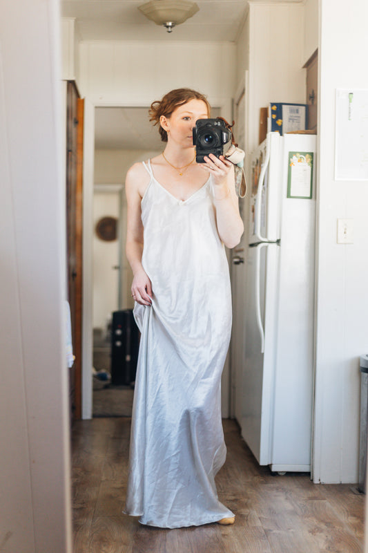 Silk White Slip Dress