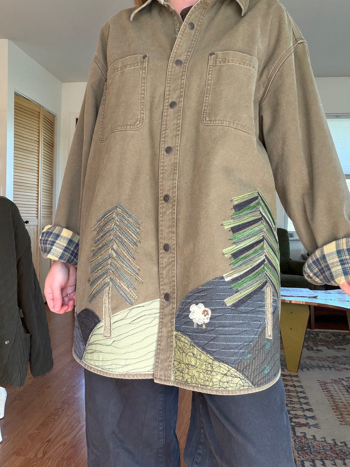 Pine tree & sheep jacket