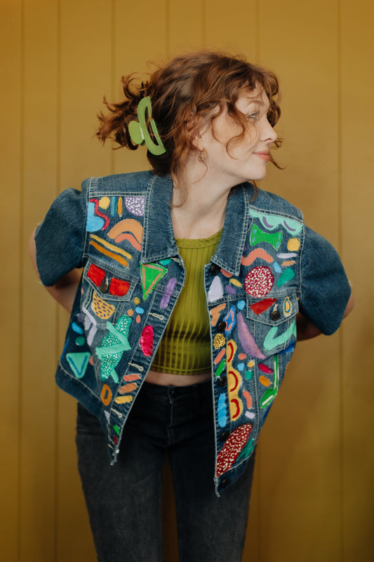 Color Splash Denim Top