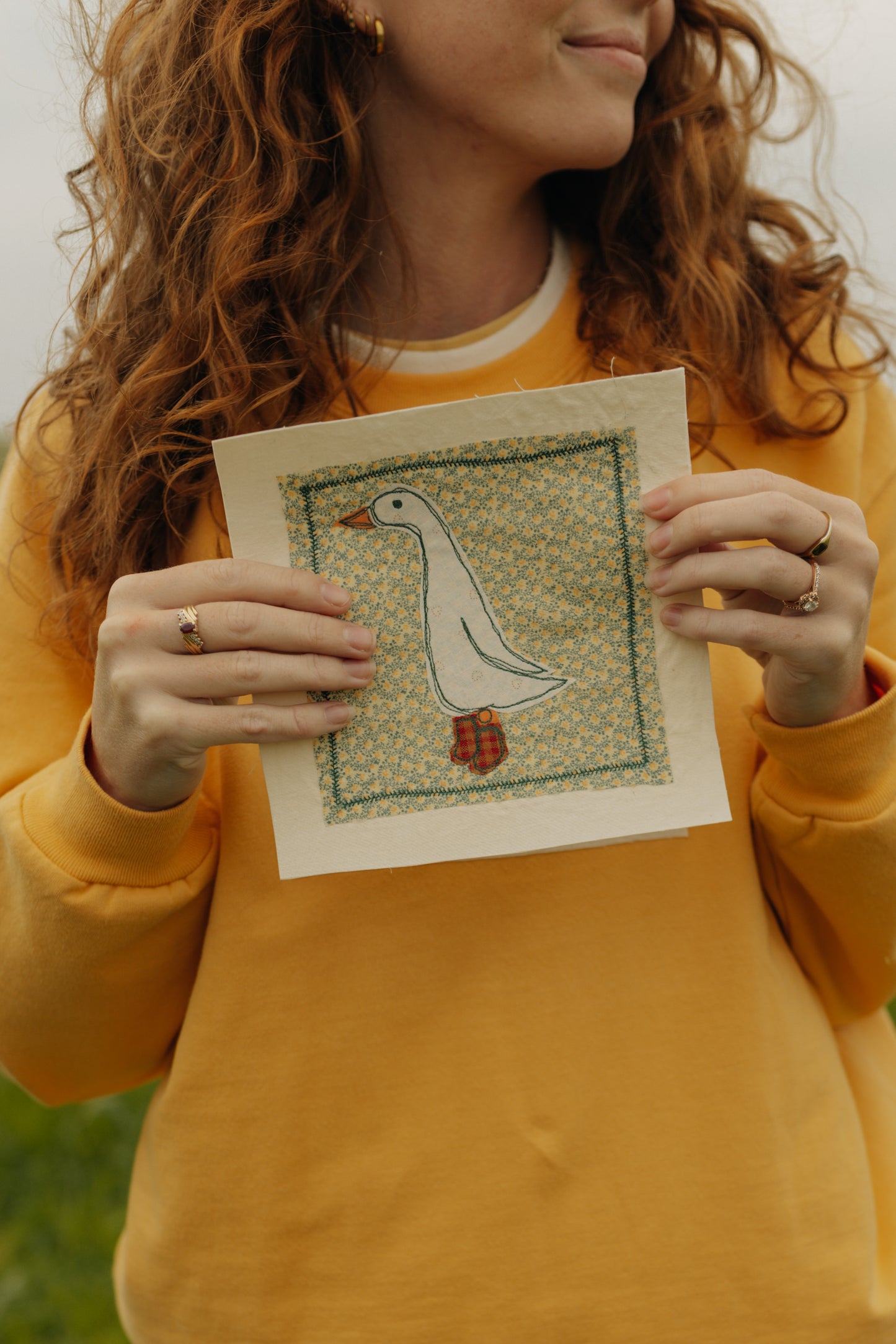Goose in red boots patch