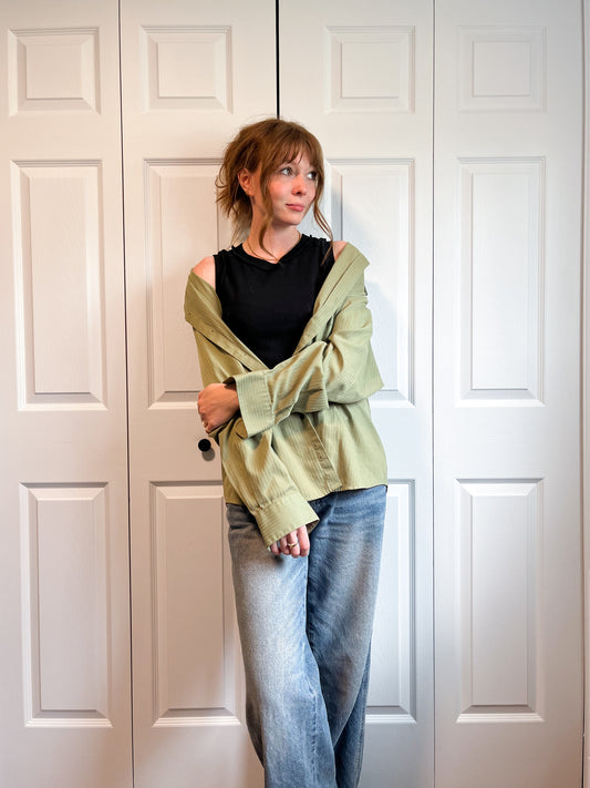 Green Button Up